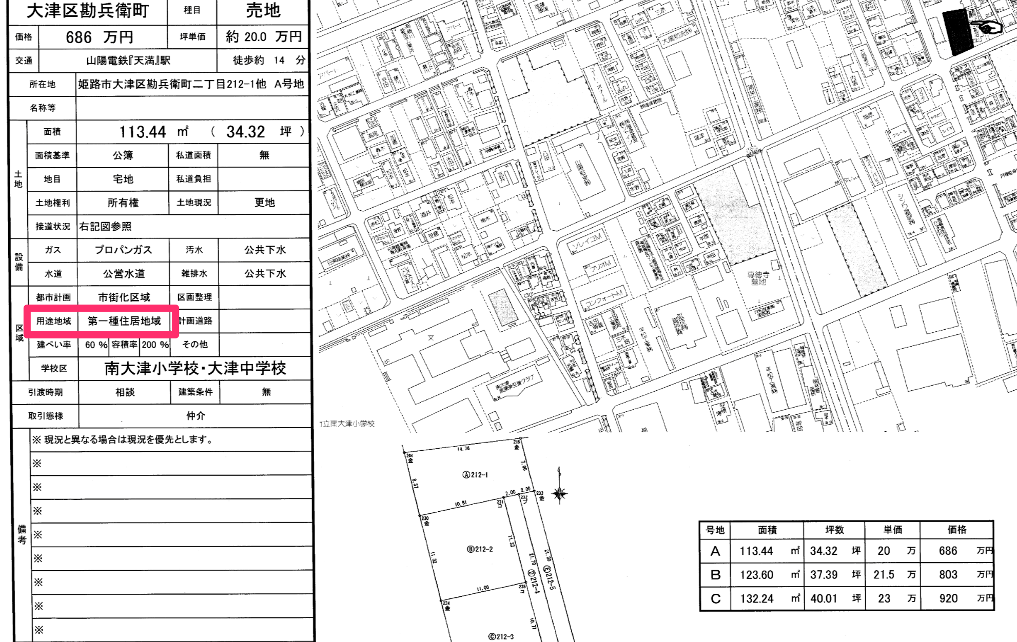 用途地域　建ぺい率６０