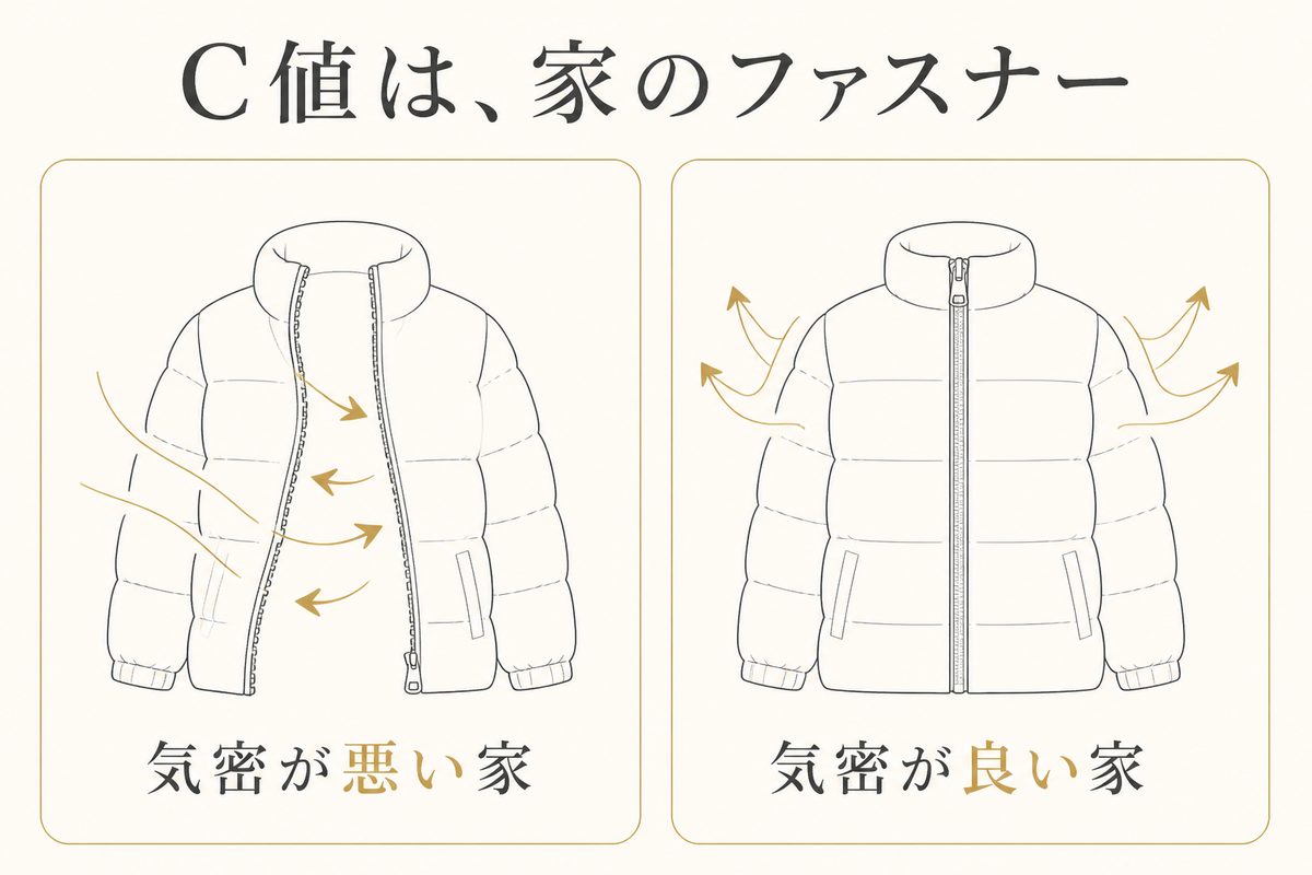 Ｃ値は、家のファスナー