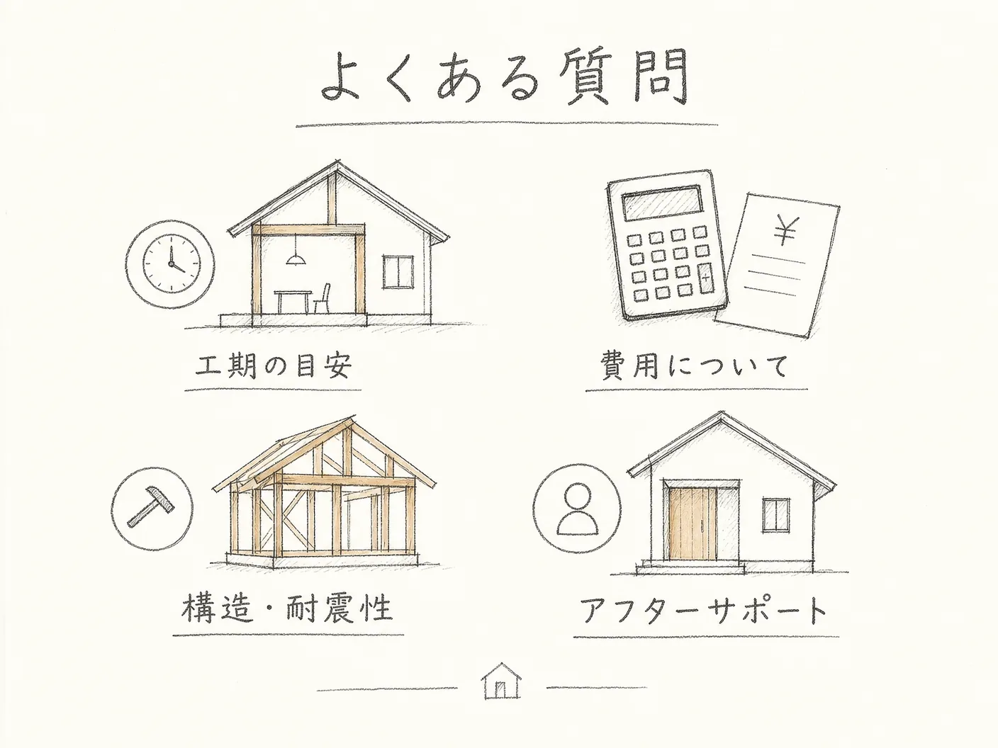 姫路 工務店 選び方のよくある質問を表す図解イラスト