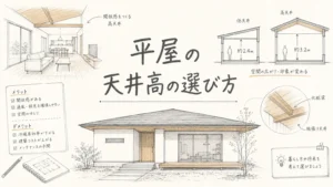 姫路で平屋新築を検討する前に知りたい天井高の選び方｜メリット・デメリットを解説のアイキャッチ画像