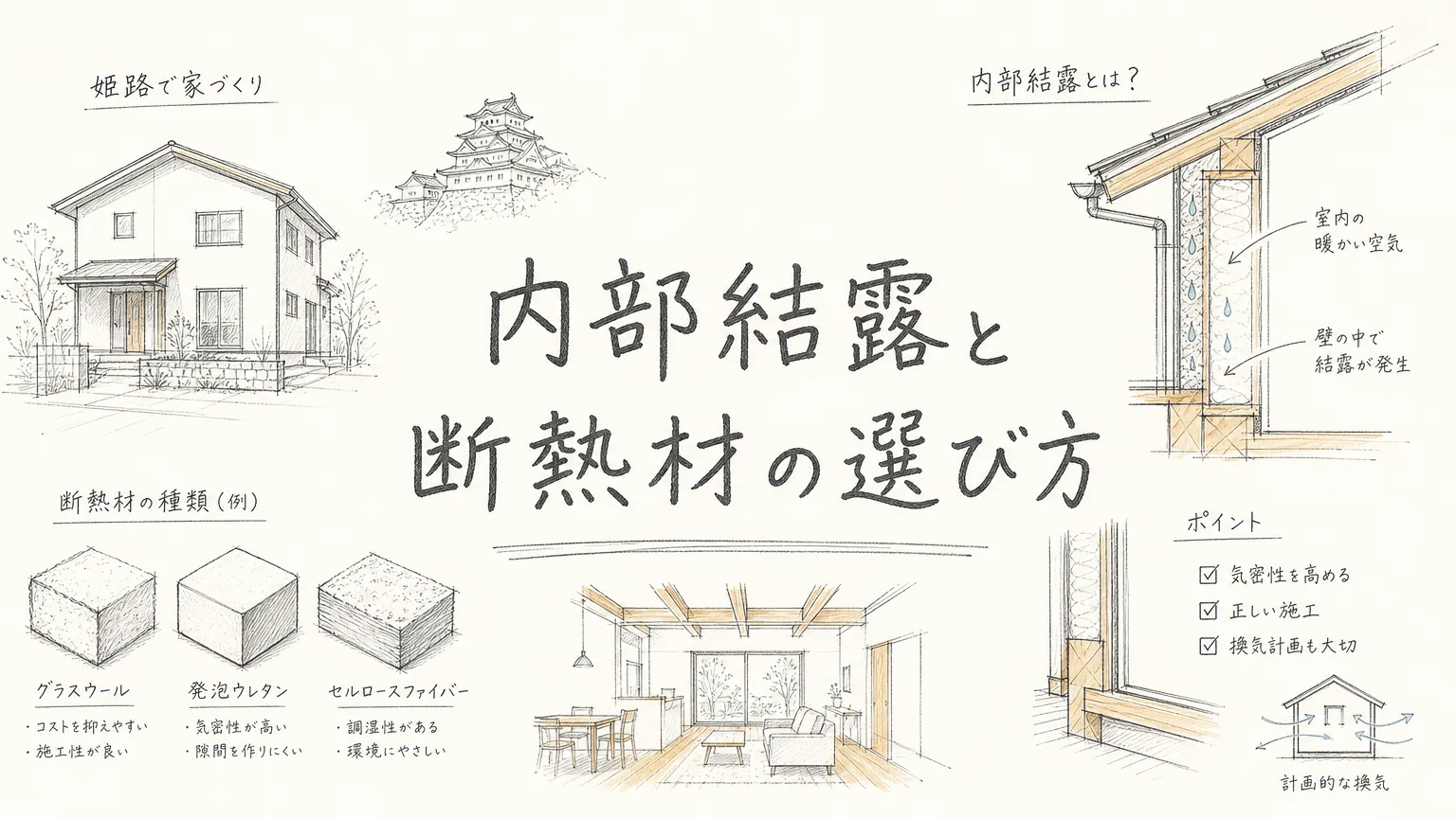 姫路で家を建てる前に知っておきたい内部結露と断熱材の選び方のアイキャッチ画像