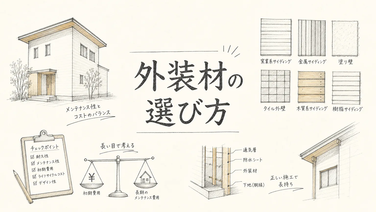 姫路の外壁メンテナンス費用を抑えるために知っておきたい外装材の選び方のアイキャッチ画像