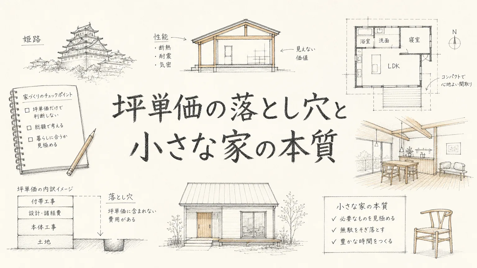 姫路で家を建てる前に知りたい坪単価の落とし穴と「小さな家」の本質のアイキャッチ画像