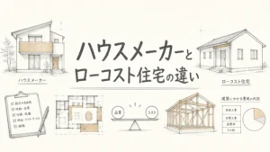 姫路でハウスメーカーとローコスト住宅の違いが分からない方へのアイキャッチ画像