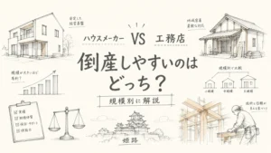 姫路のハウスメーカーVS工務店、倒産しやすいのはどっち？規模別に解説のアイキャッチ画像