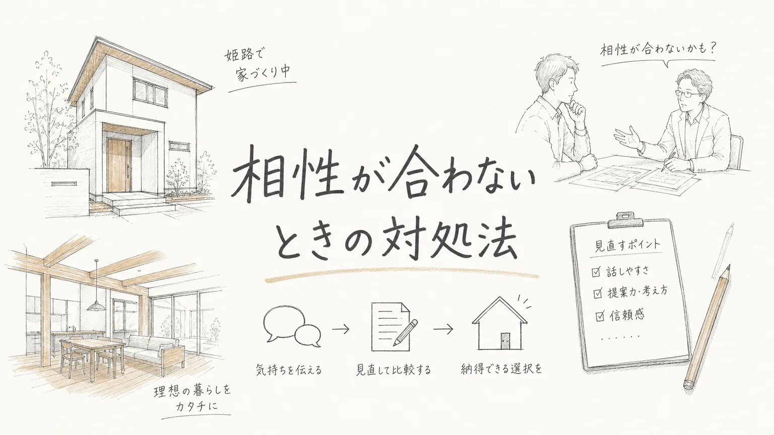 姫路で家づくり中に営業マン・設計士と相性が合わない場合はどうする？のアイキャッチ画像