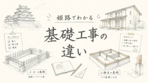 姫路でわかるメーカーと工務店の基礎工事の違いのアイキャッチ画像