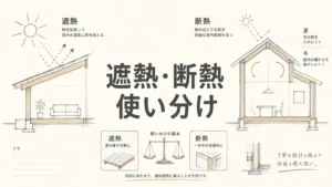 遮熱と断熱の違いとは？夏・冬の考え方をわかりやすく解説のアイキャッチ画像