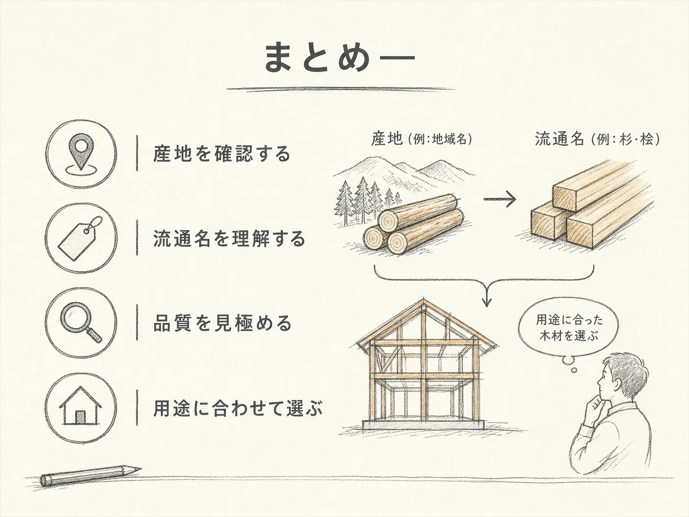 メルサワ ラワンのまとめ――産地・流通名の違いを理解して正しく選ぶを表す図解イラスト