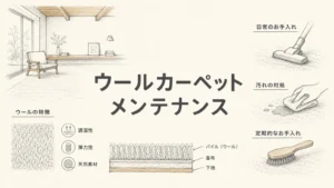 ウールカーペットのメンテナンスと耐久性、本音で話しますのアイキャッチ画像